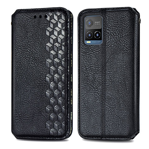 Coque Portefeuille Livre Cuir Etui Clapet S01D pour Vivo Y32 4G Noir