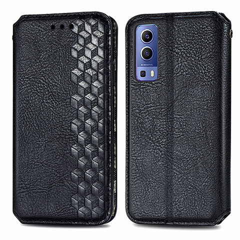 Coque Portefeuille Livre Cuir Etui Clapet S01D pour Vivo Y52 5G Noir