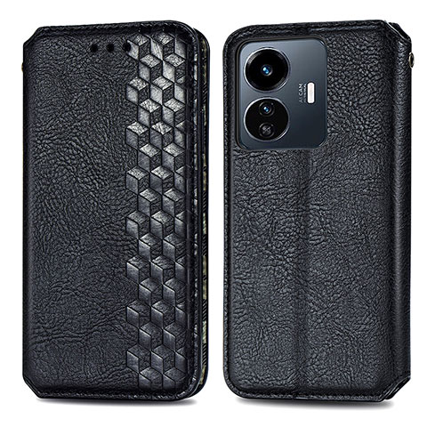 Coque Portefeuille Livre Cuir Etui Clapet S01D pour Vivo Y77 5G Noir