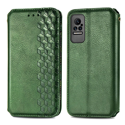 Coque Portefeuille Livre Cuir Etui Clapet S01D pour Xiaomi Civi 1S 5G Vert