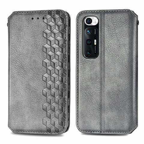 Coque Portefeuille Livre Cuir Etui Clapet S01D pour Xiaomi Mi 10S 5G Gris