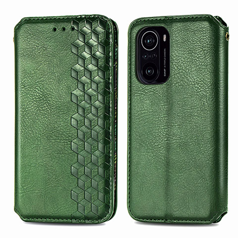 Coque Portefeuille Livre Cuir Etui Clapet S01D pour Xiaomi Mi 11i 5G Vert