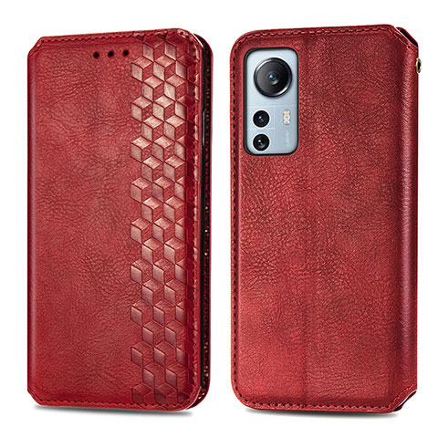 Coque Portefeuille Livre Cuir Etui Clapet S01D pour Xiaomi Mi 12 Pro 5G Rouge