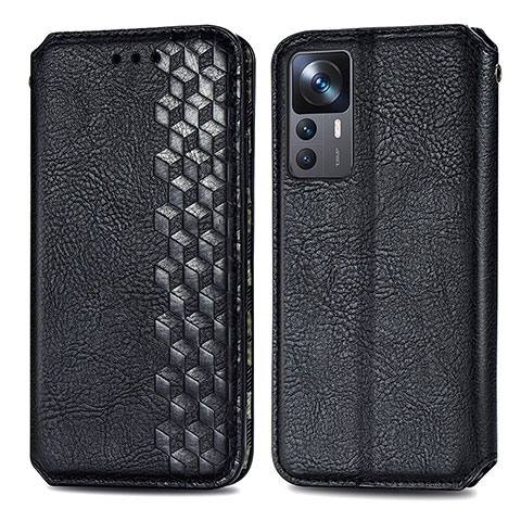 Coque Portefeuille Livre Cuir Etui Clapet S01D pour Xiaomi Mi 12T 5G Noir