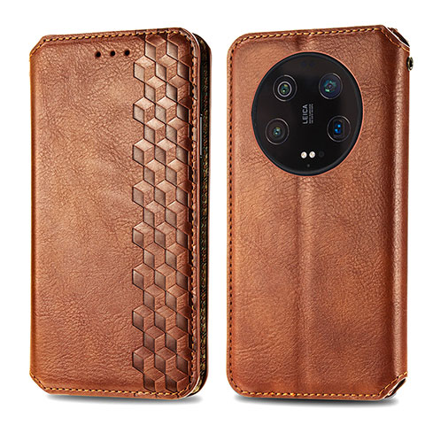 Coque Portefeuille Livre Cuir Etui Clapet S01D pour Xiaomi Mi 13 Ultra 5G Marron