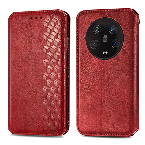 Coque Portefeuille Livre Cuir Etui Clapet S01D pour Xiaomi Mi 13 Ultra 5G Rouge