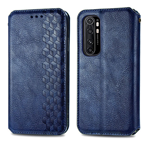 Coque Portefeuille Livre Cuir Etui Clapet S01D pour Xiaomi Mi Note 10 Lite Bleu