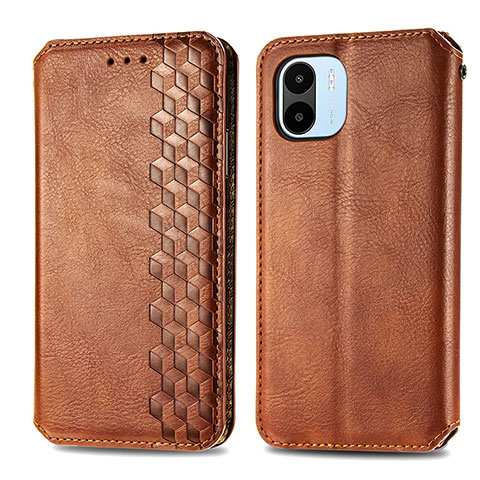 Coque Portefeuille Livre Cuir Etui Clapet S01D pour Xiaomi Poco C50 Marron