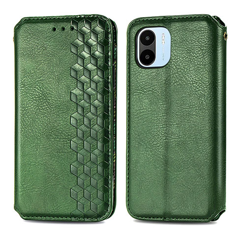 Coque Portefeuille Livre Cuir Etui Clapet S01D pour Xiaomi Poco C50 Vert