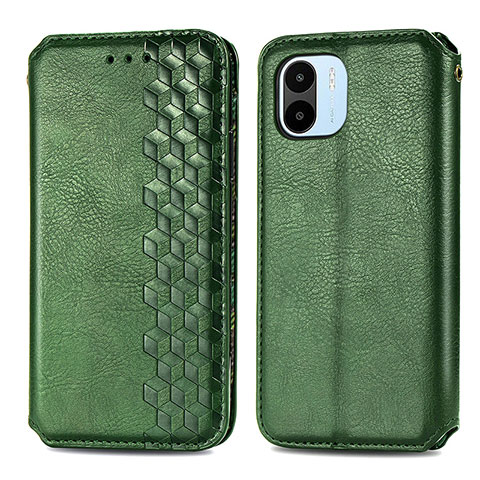 Coque Portefeuille Livre Cuir Etui Clapet S01D pour Xiaomi Poco C51 Vert