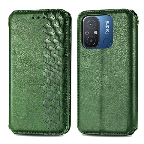 Coque Portefeuille Livre Cuir Etui Clapet S01D pour Xiaomi Poco C55 Vert