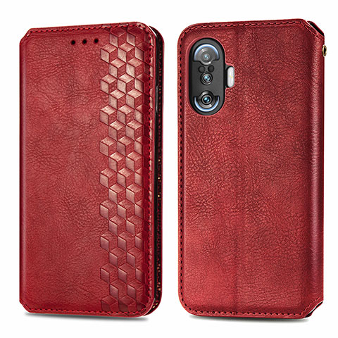 Coque Portefeuille Livre Cuir Etui Clapet S01D pour Xiaomi Poco F3 GT 5G Rouge