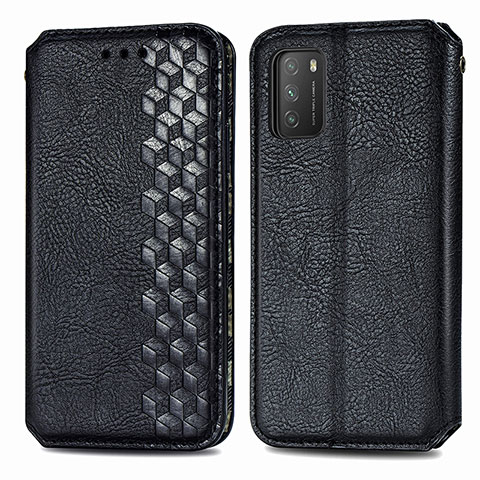 Coque Portefeuille Livre Cuir Etui Clapet S01D pour Xiaomi Poco M3 Noir