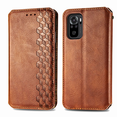 Coque Portefeuille Livre Cuir Etui Clapet S01D pour Xiaomi Poco M5S Marron