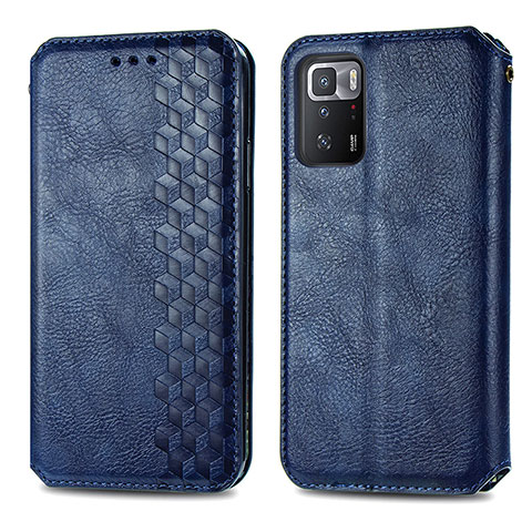 Coque Portefeuille Livre Cuir Etui Clapet S01D pour Xiaomi Poco X3 GT 5G Bleu