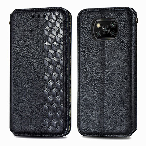 Coque Portefeuille Livre Cuir Etui Clapet S01D pour Xiaomi Poco X3 NFC Noir