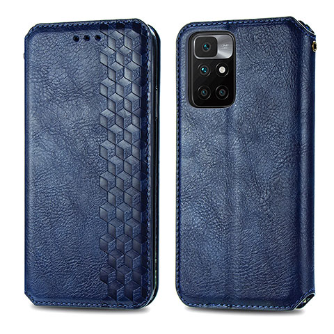 Coque Portefeuille Livre Cuir Etui Clapet S01D pour Xiaomi Redmi 10 (2022) Bleu