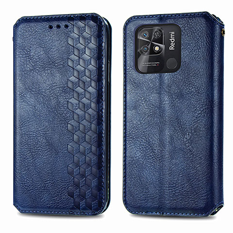 Coque Portefeuille Livre Cuir Etui Clapet S01D pour Xiaomi Redmi 10 Power Bleu