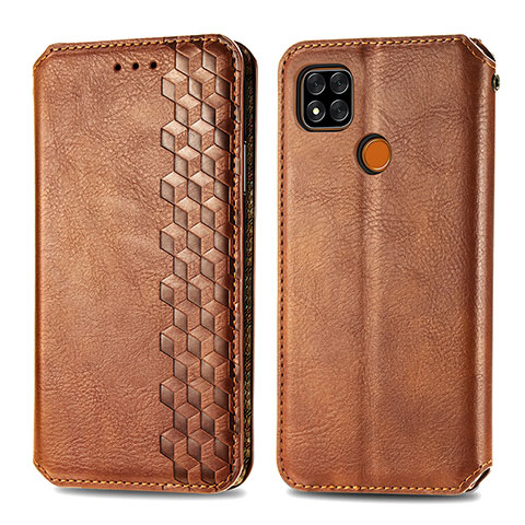 Coque Portefeuille Livre Cuir Etui Clapet S01D pour Xiaomi Redmi 10A 4G Marron