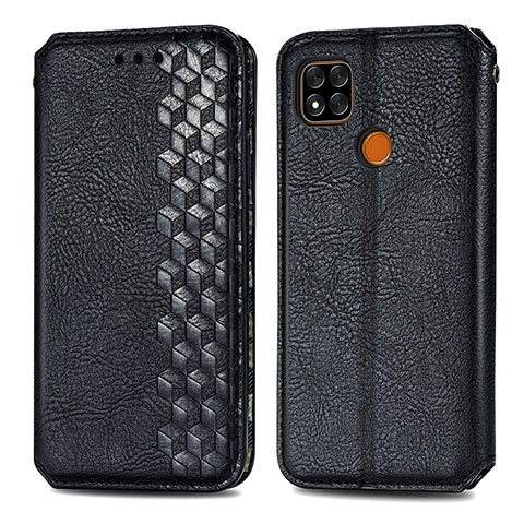 Coque Portefeuille Livre Cuir Etui Clapet S01D pour Xiaomi Redmi 10A 4G Noir