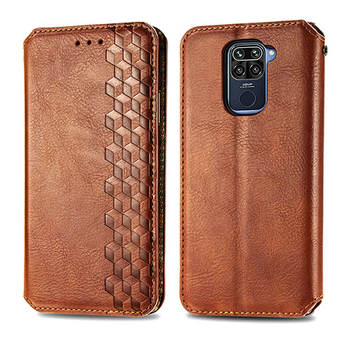 Coque Portefeuille Livre Cuir Etui Clapet S01D pour Xiaomi Redmi 10X 4G Marron