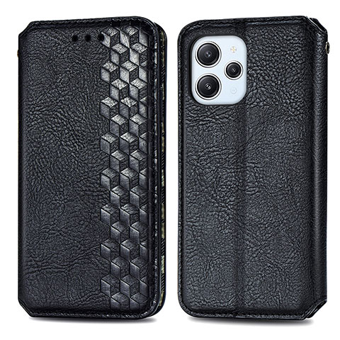 Coque Portefeuille Livre Cuir Etui Clapet S01D pour Xiaomi Redmi 12 4G Noir