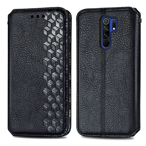 Coque Portefeuille Livre Cuir Etui Clapet S01D pour Xiaomi Redmi 9 Noir