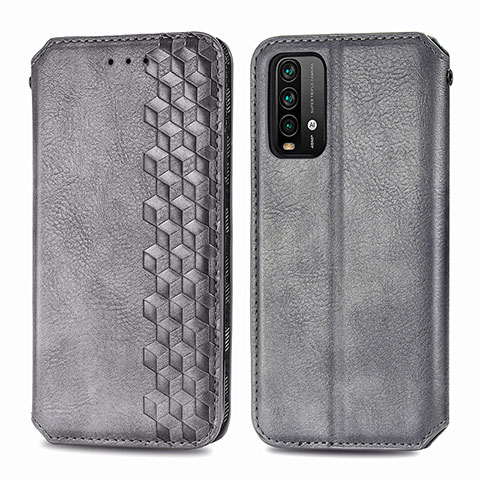 Coque Portefeuille Livre Cuir Etui Clapet S01D pour Xiaomi Redmi 9 Power Gris