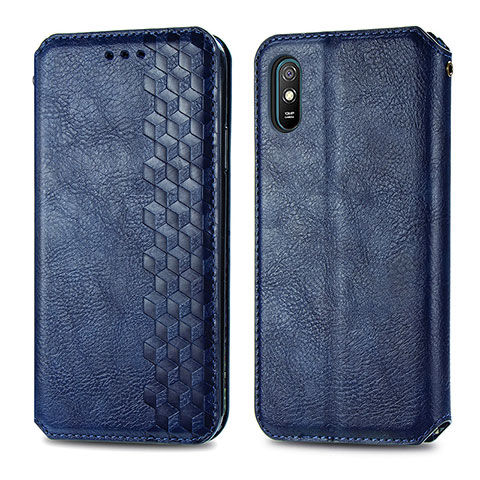 Coque Portefeuille Livre Cuir Etui Clapet S01D pour Xiaomi Redmi 9A Bleu