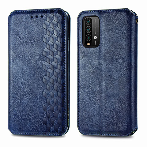 Coque Portefeuille Livre Cuir Etui Clapet S01D pour Xiaomi Redmi 9T 4G Bleu