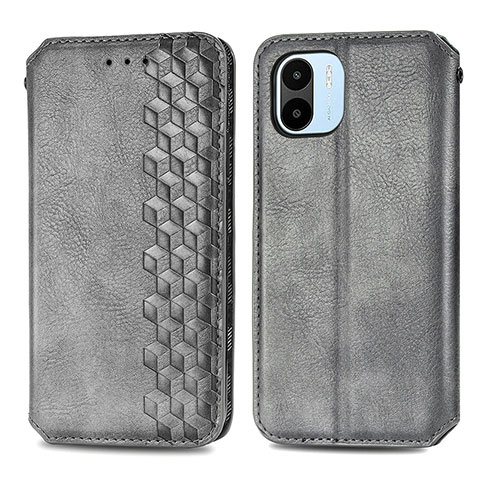 Coque Portefeuille Livre Cuir Etui Clapet S01D pour Xiaomi Redmi A1 Gris