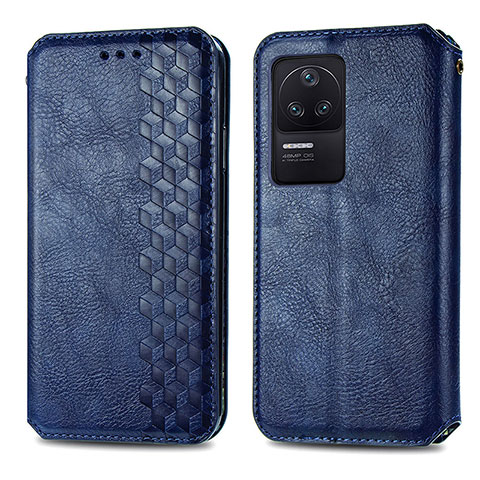 Coque Portefeuille Livre Cuir Etui Clapet S01D pour Xiaomi Redmi K40S 5G Bleu