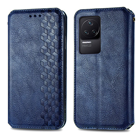 Coque Portefeuille Livre Cuir Etui Clapet S01D pour Xiaomi Redmi K50 5G Bleu