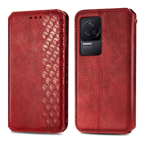 Coque Portefeuille Livre Cuir Etui Clapet S01D pour Xiaomi Redmi K50 5G Rouge