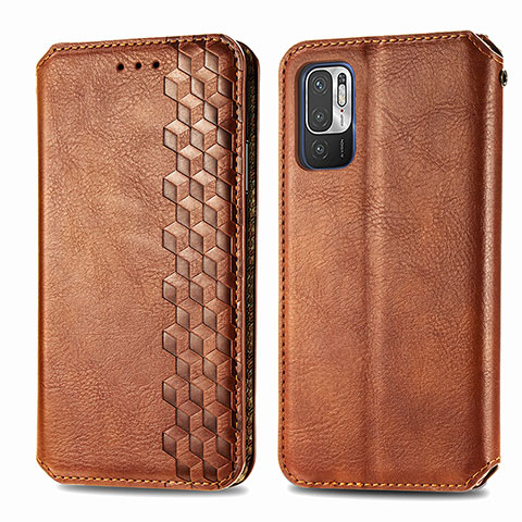 Coque Portefeuille Livre Cuir Etui Clapet S01D pour Xiaomi Redmi Note 10 5G Marron