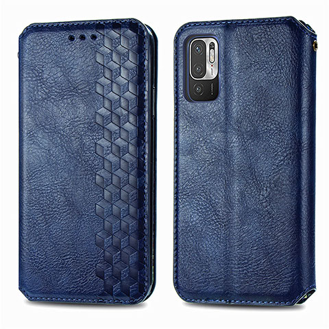 Coque Portefeuille Livre Cuir Etui Clapet S01D pour Xiaomi Redmi Note 10 JE 5G Bleu