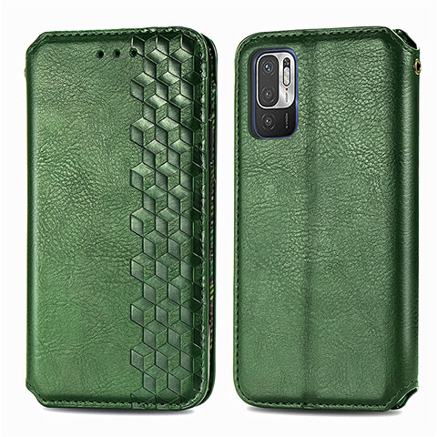 Coque Portefeuille Livre Cuir Etui Clapet S01D pour Xiaomi Redmi Note 10 JE 5G Vert