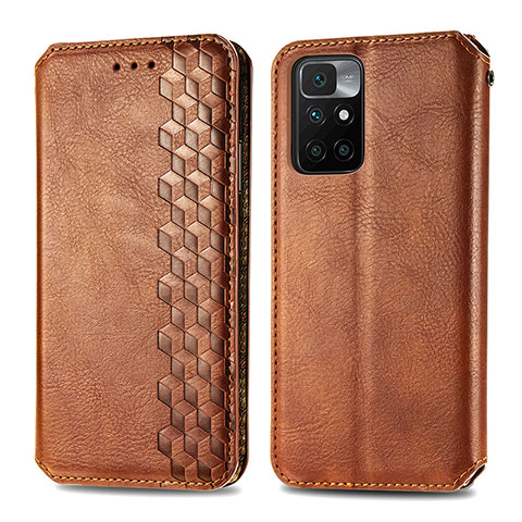 Coque Portefeuille Livre Cuir Etui Clapet S01D pour Xiaomi Redmi Note 11 4G (2021) Marron