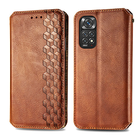 Coque Portefeuille Livre Cuir Etui Clapet S01D pour Xiaomi Redmi Note 11 Pro 5G Marron