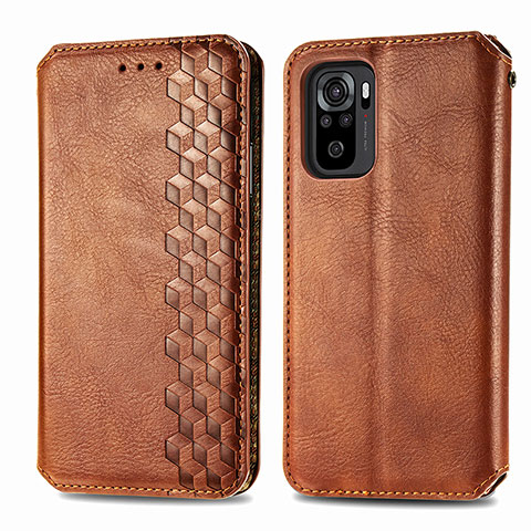 Coque Portefeuille Livre Cuir Etui Clapet S01D pour Xiaomi Redmi Note 11 SE India 4G Marron