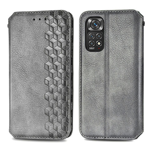 Coque Portefeuille Livre Cuir Etui Clapet S01D pour Xiaomi Redmi Note 12 Pro 4G Gris