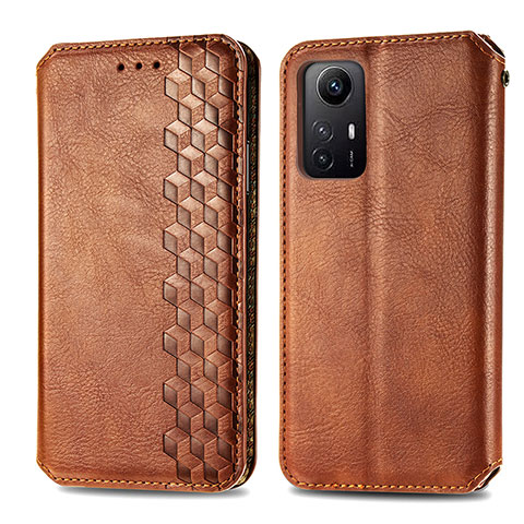 Coque Portefeuille Livre Cuir Etui Clapet S01D pour Xiaomi Redmi Note 12S Marron