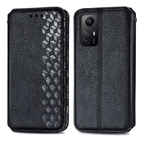 Coque Portefeuille Livre Cuir Etui Clapet S01D pour Xiaomi Redmi Note 12S Noir