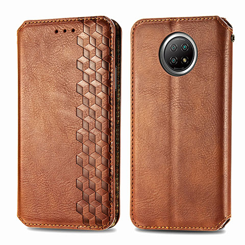 Coque Portefeuille Livre Cuir Etui Clapet S01D pour Xiaomi Redmi Note 9 5G Marron