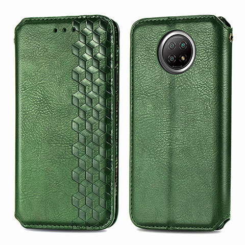 Coque Portefeuille Livre Cuir Etui Clapet S01D pour Xiaomi Redmi Note 9 5G Vert