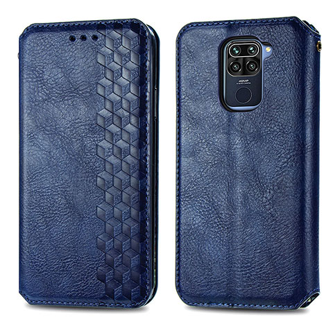 Coque Portefeuille Livre Cuir Etui Clapet S01D pour Xiaomi Redmi Note 9 Bleu