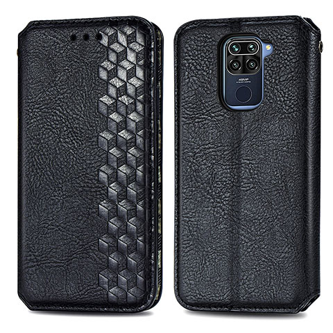 Coque Portefeuille Livre Cuir Etui Clapet S01D pour Xiaomi Redmi Note 9 Noir