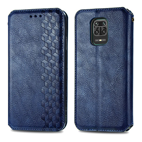 Coque Portefeuille Livre Cuir Etui Clapet S01D pour Xiaomi Redmi Note 9 Pro Bleu