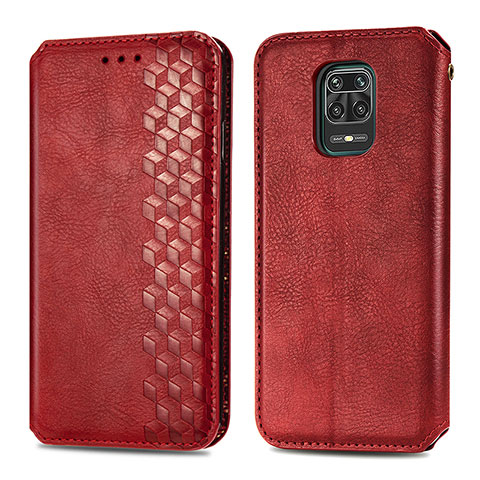 Coque Portefeuille Livre Cuir Etui Clapet S01D pour Xiaomi Redmi Note 9 Pro Rouge