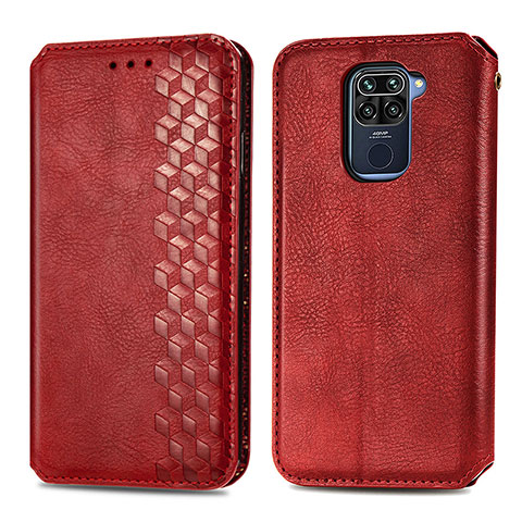 Coque Portefeuille Livre Cuir Etui Clapet S01D pour Xiaomi Redmi Note 9 Rouge